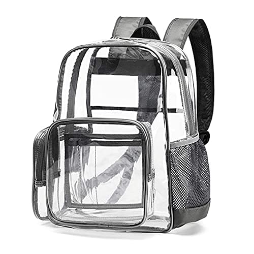 Image of SPEEDEVE Clear Backpack Waterproof Transparent Daypack for School Work Travel,Grey,L