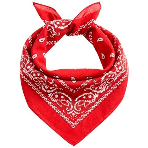 Image of AURAE Red Bandana – 100% Cotton & Natural Fibers – Red Bandana Scarf with No Polyester – Premium Quality – Soft, Durable & Machine Washable – For Men & Women – Unisex & Kids