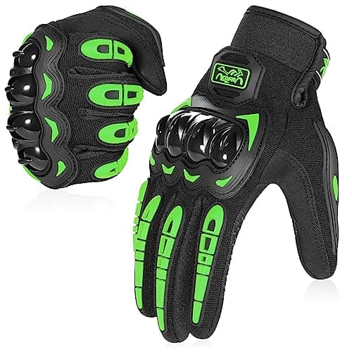Image of COFIT Motorcycle Gloves for Men and Women, Full Finger Touchscreen Motorbike Gloves for BMX ATV MTB Riding, Road Racing, Cycling, Climbing - Green L