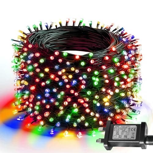 Image of Dazzle Bright Christmas String Lights, 30M 300 LED Christmas Tree Lights with 8 Modes and Timer, Waterproof Green Wire Light Outdoor for Indoor Patio Garden Xmas Party Decorations, Multi-Coloured