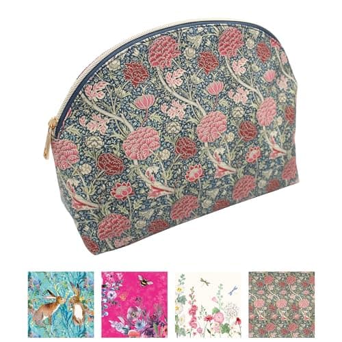 Image of TGSC | William Morris-Cray | Half Round Cosmetic Bag Makeup Bag Large Wash Bag | Stylish Travel Make Up Bag for Women’s Cosmetics & Belongings | Ideal Travel Make up Bag | Large Toiletry Bag for Women