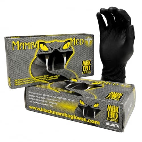 Image of BLACK MAMBA NITRILE WORKSHOP GLOVES (BOX 100) : XL