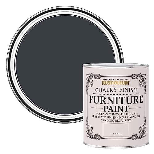 Image of Rust-Oleum Grey Upcycled Furniture Paint in Chalky Finish - Anthracite (RAL 7016) 750ml