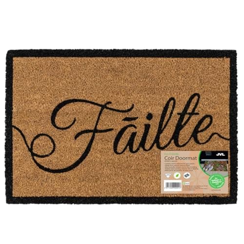 Image of JVL Eco-Friendly Latex Backed Coir Entrance Doormat, 40x60cm - Failte