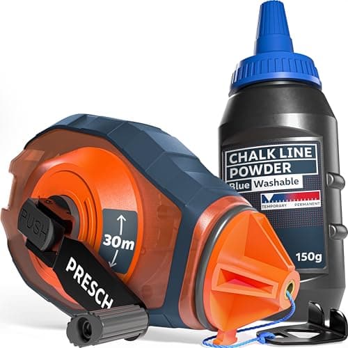 Image of PRESCH Chalk line 30m incl. blue chalk (150 g) - Fast retraction thanks to 6:1 gearbox - Easy to wipe off for temporary markings - Robust line for precise marking