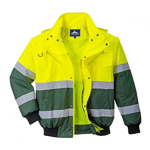 Image of Portwest X Hi-Vis Bomber Jacket, Color: Yellow/Green, Size: 3 XL, C565YGRXXXL