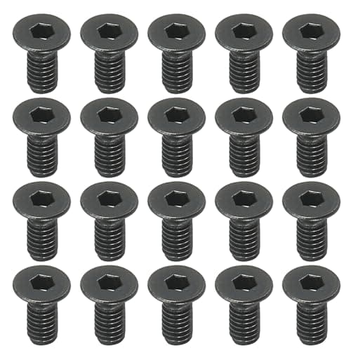 Image of PATIKIL M2.5 x 6 mm Flat Head Socket Cap Screws, 50 Pack Flat Countersunk Bolts Medium Carbon Steel Hex Socket Drive Machine Screws Full Thread Black Oxide Grade 10.9