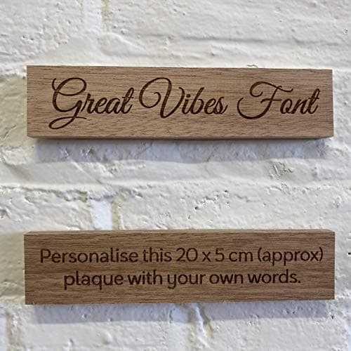 Image of Cutncraft Designs Personalised wooden plaque/sign bespoke childs bedroom door/custom text -Great Vibes Font (20x5 cm / 8x2 inch)