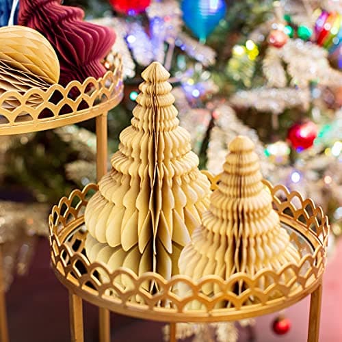 Image of Sass & Belle Kraft Paper Honeycomb Tree Standing Decoration - Set of 2