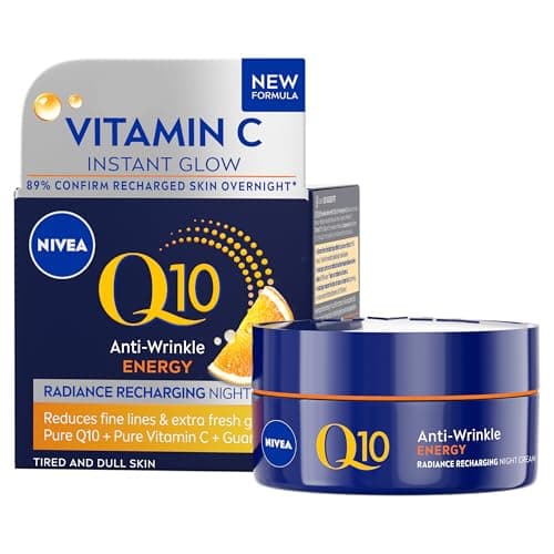 Image of NIVEA Face Night Cream, Q10 Energy Recharging, Vitamin C + E, 50ml