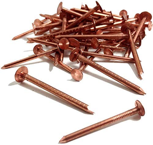 Image of Copper Clout Nails ~ Roofing Slate, Tree Stump Killers 25,30,35,38,50mm Shingles (10, 38mm x 2.65mm)