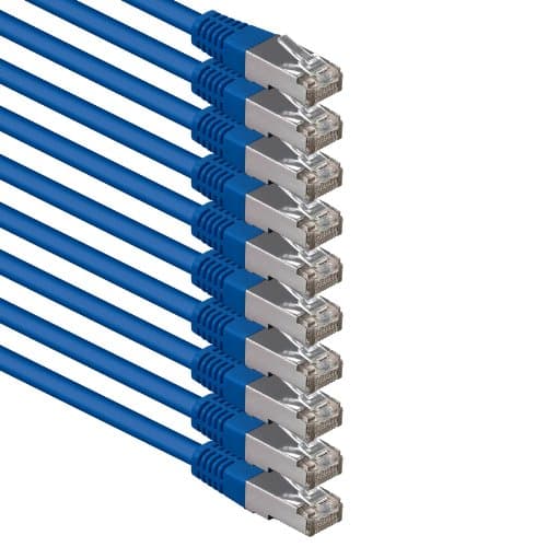 Image of 1aTTack.de 2 m blue - pack of 10 Cat.6 patch cable network cable CAT6 S-FTP Gigabit Lan PIMF CAT 6 copper CU halogen-free Internet DSL game console Smart TV