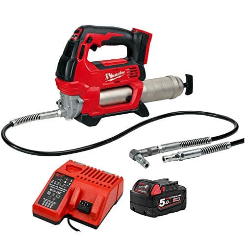 Image of Milwaukee M18GG-0 18V M18 Cordless Grease Gun with 1 x 5.0Ah Battery & Charger