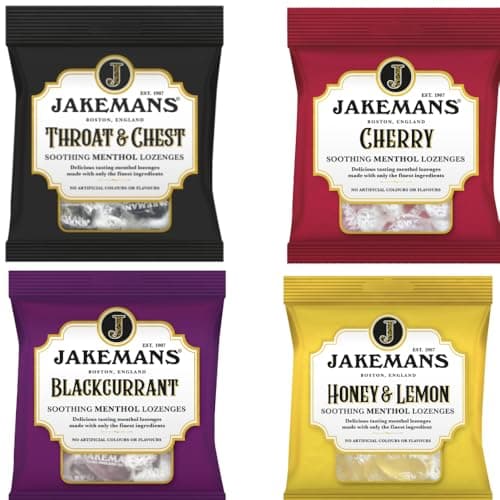 Image of Throat Lozenges Variety Pack - Set of 4 x 73g Bags (Blackcurrant, Honey & Lemon, Cherry, Throat & Chest) - Packed by Black Nore Gifts