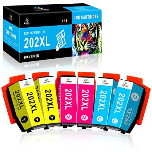 Image of LeciRoba 202XL Ink Cartridges for Epson 202 Ink Cartridges for Epson Expression Premium XP-6100 XP-6105 XP-6005 XP-6000 Printer (6 Color)