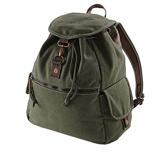 Image of Quadra Vintage Canvas Backpack - 18 Litres (One Size) (Vintage Military Green)