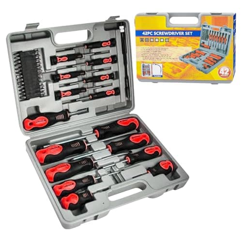 Image of 42Pc Screwdriver Bit Set - with Case | Tool Kit Torx Phillips | Precision Slotted Drives | Garage, Workshop, Home | DIY | Multi Use, Hand Tools | Assorted