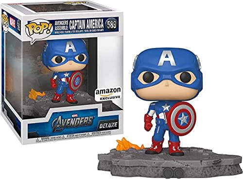 Image of Funko POP! Deluxe: Marvel Avengers - Captain America - (Assemble) - Collectable Vinyl Figure - Gift Idea - Official Merchandise - Toys for Kids & Adults - Movies Fans - Model Figure for Collectors
