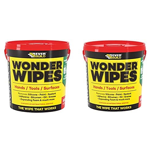 Image of Everbuild Monster Wonder Cleaning Wipes for the Building Trade | Specially Formulated to Clean Hands, Tools and Surfaces - 500 Wipes & Everbuild Wonder Wipes Multi-Use Cleaning Wipes, 300 Wipes