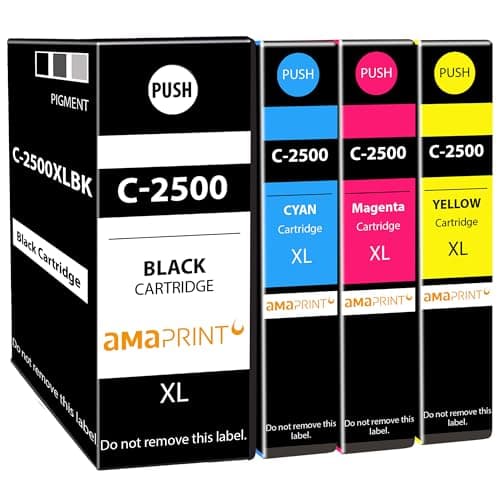 Image of Amaprint 4 XL cartridges compatible with Canon PGI 2500XL suitable for Canon Maxify IB4000 IB4050 IB4100 IB4150 MB5000 MB5050 MB5100 MB5150 MB5155 MB5300 MB5350 MB5400 MB5450 MB5455