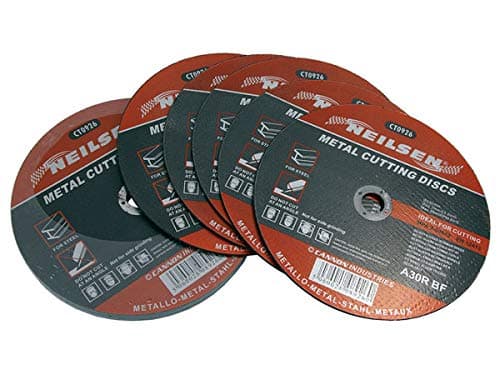 Image of Neilsen CT0926 10pc Metal Cutting Discs - 230mm Diameter, 22mm Bore, Max 6400 RPM, 80m/s - Heavy-duty Cutting Wheels for Angle Grinders