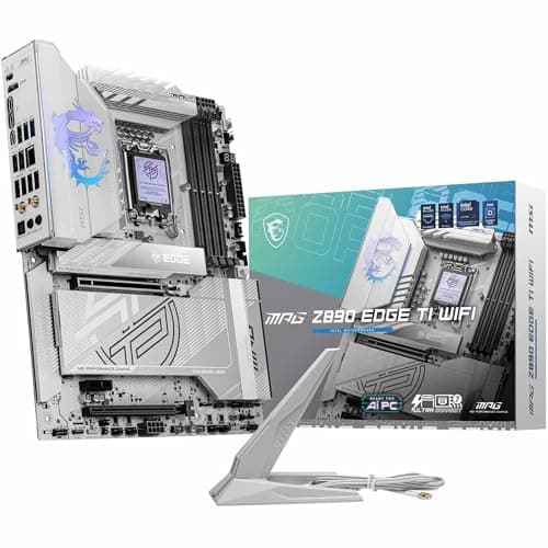 Image of MSI MPG Z890 EDGE TI WIFI Motherboard, ATX - Supports Intel Core Ultra Processors (Series 2), LGA 1851-90A SPS VRM, DDR5 Memory Boost (9066+ MT/s OC), PCIe 5.0 x16 & 4.0 x16, M.2 Gen5, Wi-Fi 7, 5G L