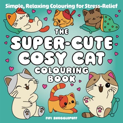 Image of The Super-Cute Cosy Cat Colouring Book: Simple, Relaxing Colouring for Stress-Relief
