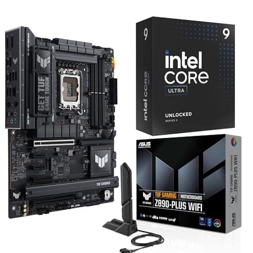 Image of Micro Center CPU Motherboard Combo - Ultra 9 285K 24-Cores LGA 1851 Desktop Processor Bundle with Tuf Gaming Z890-Plus WiFi Motherboard
