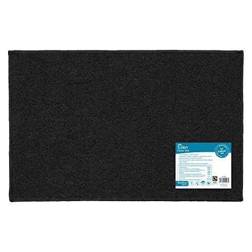Image of JVL Eden Machine Washable Latex Backed Doormat, 50x80cm,Black