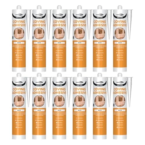 Image of Bond It COVE-MATE Coving Adhesive – 12x White 285ml | Solvent-Free – High-Strength Gap-Filling Adhesive Sealant for Covings – Skirting Boards – Dado Rails | Premium Sealer Over-Paintable – Quick Grab