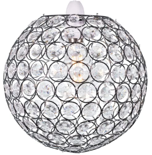 Image of Klass Home Large 25cm Ball Shape Light Shade | Lamp Shade Chandeliers Ceiling Light | Acrylic Crystals with Chrome Finish Pendant Light Shade | Ceiling Light Shade for Living Room | Bedroom | Kitchen