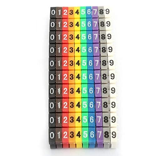 Image of Wire Numbering Marker Plastic Wire Cable Marker Clip-On Design Cable Marker Tube Colorful for Marking the Color-Coded Cables(100Pcs 4mm²)