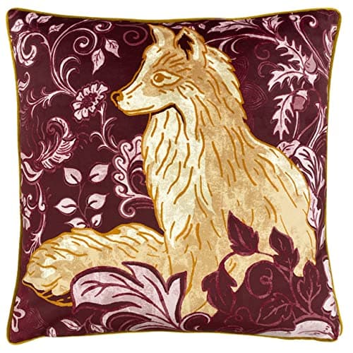 Image of Paoletti Piped Harewood Feather Filled Cushion, Polyester, Fox, 50 x 50cm