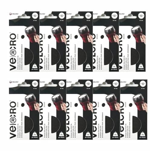 Image of 20 x Velcro Brand Heavy Duty Stick On Large Coins, 45mm - Black | Strong Self Adhesive Mounting for DIY & Crafts | Perfect for Room Decor, Posters, Home, Office, School & Garage
