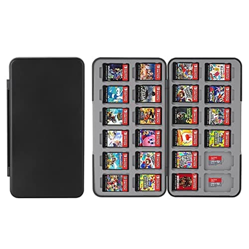 Image of Vicloon Game Card Case Switch for Nintendo Switch, Game Card Holder Game Storage with 24 Cartridge Slots, Switch Game Holder case for Switch Game Card & SD Card Storage for Travel Carrying Case(Black)