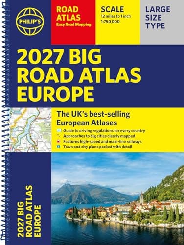 Image of Philip's 2027 Big Road Atlas of Europe: Easy-read mapping A3 Spiral edition (Philip's Road Atlases)