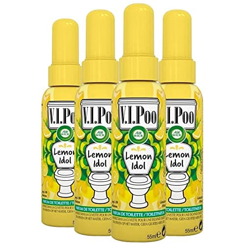 Image of Air Wick V.I.Poo Pre-Poo Odour Neutraliser Spray, Lemon Idol, Pack of 4 x 55ml