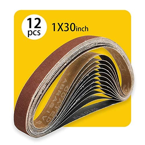 Image of 25 x 762 mm 80/120/150 Grit Sanding Belt | Premium Aluminum Oxide Sanding Belt | Premium Sander Sandpaper – 12 Pack