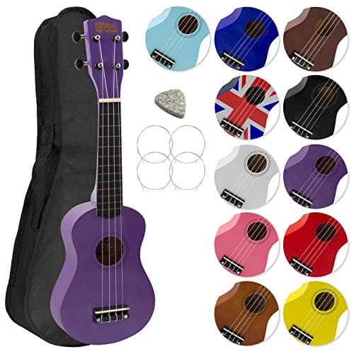 Image of Mad About SU8 Soprano Ukulele with FREE Gig Bag, Pick, and Spare Strings – Great for Schools and Beginners, Now With Carbon Black Strings for Improved Tuning - Purple