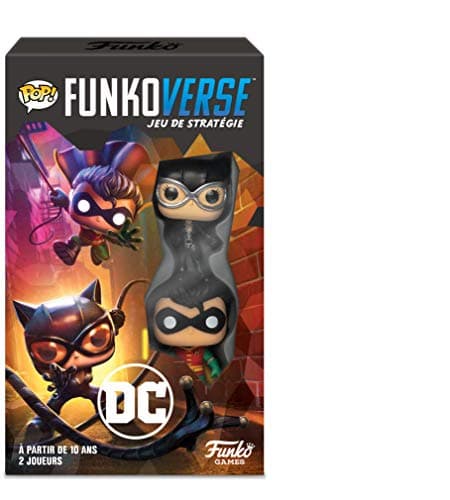 Image of Funko Games Funkoverse DC Extension - CatWoman And Robin - 3'' (7.6 Cm) POP! - Light Strategy Board Game For Children & Adults (Ages 10+) - 2-4 Players - Collectable Vinyl Figure - Gift Idea