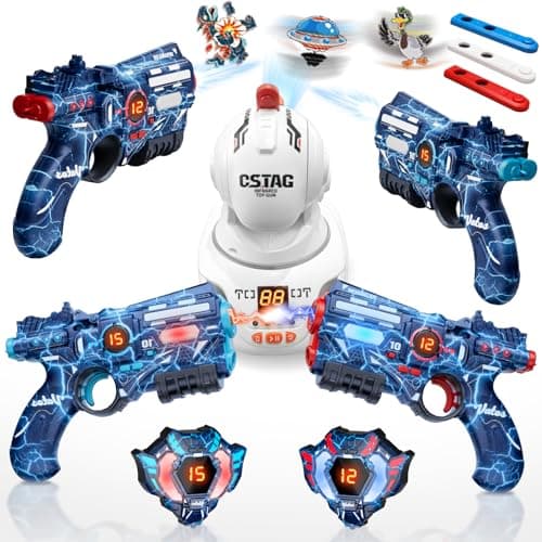 Image of VATOS Rechargeable Laser Tag Set with Projector, 2 Players Toy Gun of Projector with Digital LED Score Display,Shooting Battle Games with 3 Targets, Perfect Family Activity Toy for Kids, Teens, Adults
