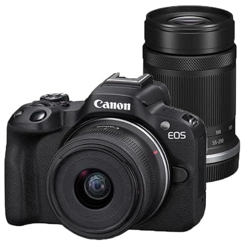 Image of Canon EOS R50 Camera with 18-45mm & 55-210mm Lenses