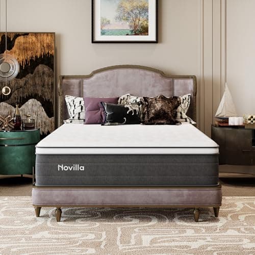 Image of Novilla 5FT King Size Mattress 27cm – Hybrid Pocket Sprung Mattress, Medium Firm, AirFlow Wave Foam, Edge Support, Mattress in a Box (150x200cm)