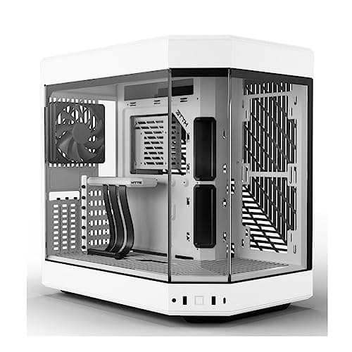 Image of HYTE Y60 Modern Aesthetic Dual Chamber Panoramic Tempered Glass Mid-Tower ATX Computer Gaming Case with PCIE 4.0 Riser Cable Included, Snow White (CS-HYTE-Y60-WW)
