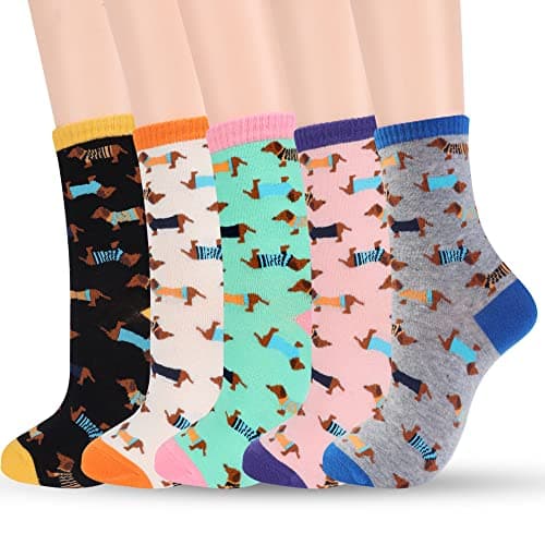 Image of Belloxis Sausage Dog Gifts Dachshund Socks Sausage Dog Socks Women 4-7 Gifts for Women Dachshund Gifts