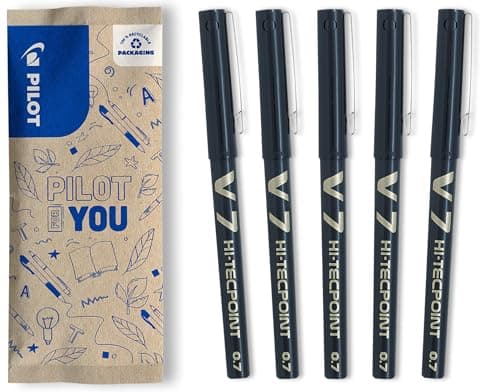 Image of PILOT - Set of 5 V7 - Liquid Ink Rollerball - Black - Medium Tip