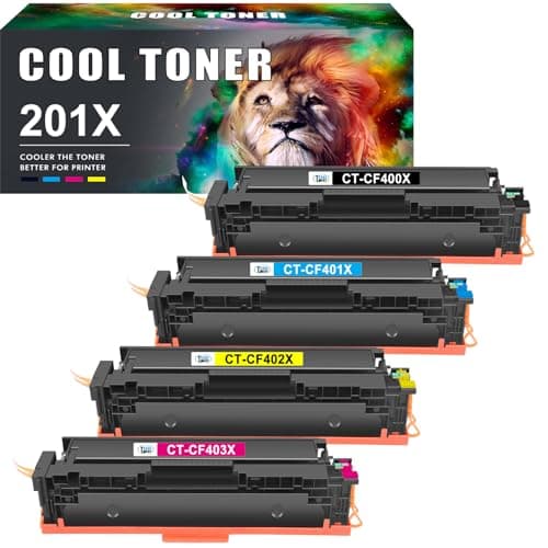 Image of Cool Toner Compatible for HP M277dw Toner 201X 201A Color LaserJet Pro MFP M252dw M277n M277c6 M274n M252n CF400X CF401X CF402X CF403X (Black Cyan Yellow Magenta 4-Pack)