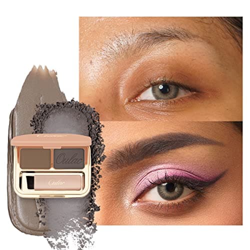 Image of Oulac Taupe Eyebrow (Powder + Gel) Kit Makeup, 2 Colors Fills & Contours Brows with Brush, Waterproof Eyebrow Pomade, Mirror, Brown or Black Hair for Natural Looking 3.2 g (Ash Brown+Taupe)