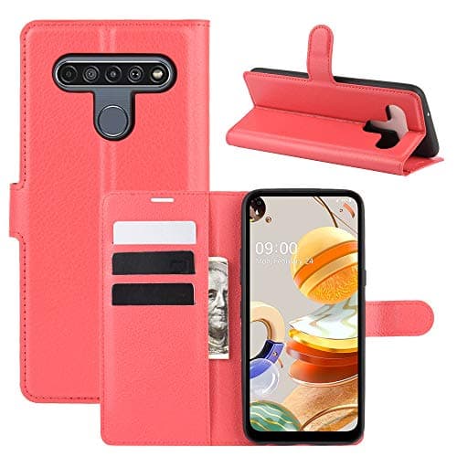 Image of Hülle® Wallet Flip Case Compatible for LG K61 (Red)