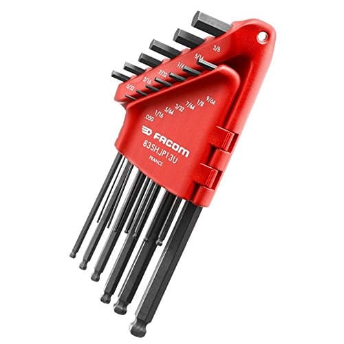 Image of FACOM Set of 13 Allens 6-Point Angled Male Keys in a Professional Case - Durable Quality Material and Quick Size Selection 83SH.JP13U